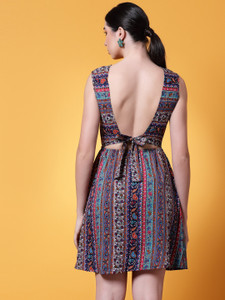 Oomph! Women Ethnic Dress Multicolor Above Knee/Mid Thigh Length Dress