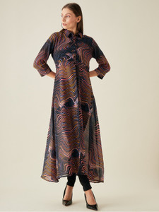 LUSH&LOOM LIFESTYLE Women A-line Black Midi/Calf Length Dress