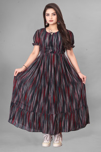 Qena Women Maxi Multicolor Ankle Length Dress