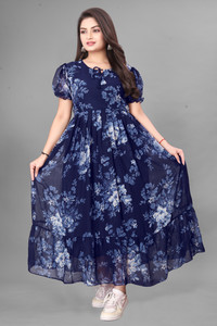 OZEX Women Pleated Multicolor Maxi/Full Length Dress