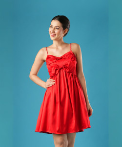 Globus Women A-line Red Above Knee/Mid Thigh Length Dress