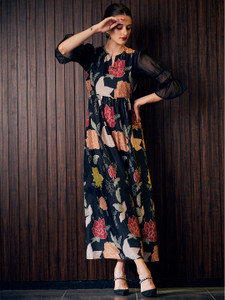 ATHENA Women Fit and Flare Multicolor Maxi/Full Length Dress