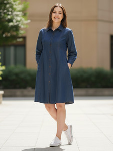 ADDYVERO Women A-line Blue Above Knee/Mid Thigh Length Dress