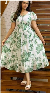 Nautiful Women Fit and Flare Green Midi/Calf Length Dress