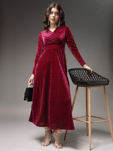 Emeros Women Maxi Purple Full Length Dress