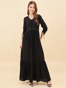 AAYU Women Maxi Black Full Length Dress