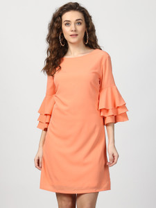 HARPA Women A-line Pink Above Knee/Mid Thigh Length Dress