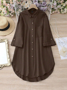 METRONAUT Women Shirt Brown Mini/Short Dress