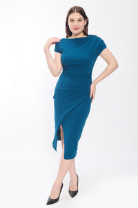 Komurr Women Bodycon Blue Ankle Length Dress