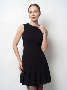 Leriya Fashion Women Fit and Flare Black Above Knee/Mid Thigh Length Dress