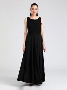 Tokyo Talkies Women Maxi Black Full Length Dress