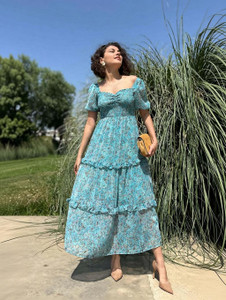 Honky Tonky Women Maxi Light Blue Full Length Dress