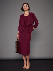 SASSAFRAS Women Bodycon Maroon Below Knee Dress