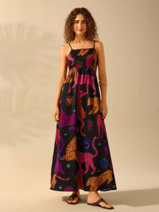 Sheetal Associates Women Fit and Flare Multicolor Maxi/Full Length Dress