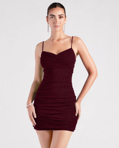 ADDYVERO Women Bodycon Maroon Above Knee/Mid Thigh Length Dress