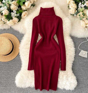 simran collections Women Bodycon Maroon Midi/Calf Length Dress