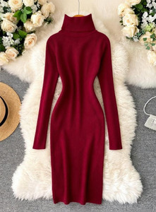 simran collections Women Bodycon Maroon Midi/Calf Length Dress