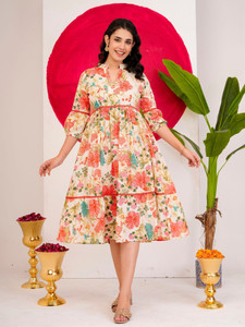 KALAVRITTA Women Maxi Multicolor Full Length Dress
