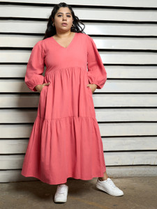 High Star Women Maxi Red Full Length Dress