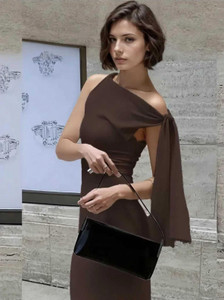 SPIVOZ Women Bodycon Brown Maxi/Full Length Dress