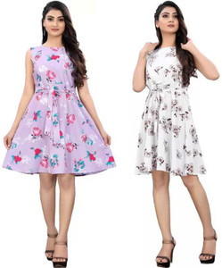 AK Fashion Women A-line Multicolor Knee Length Dress