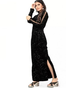 EZ stall Women Bodycon Black Maxi/Full Length Dress