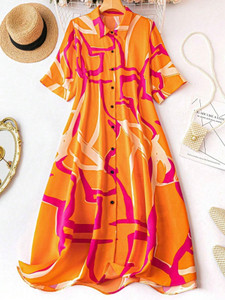 Honky Tonky Women A-line Orange Midi/Calf Length Dress