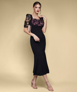 Miss Chase Women Bodycon Black Above Knee/Mid Thigh Length Dress