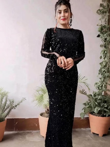 AGOF Women Bodycon Black Maxi/Full Length Dress