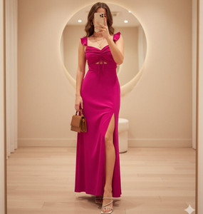 HOC's Women Maxi Pink Full Length Dress