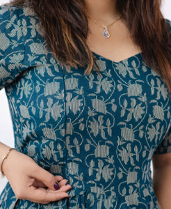 Benicia Attire Women Fit and Flare Blue Above Knee/Mid Thigh Length Dress