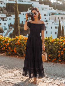 AAYU Women Maxi Black Full Length Dress