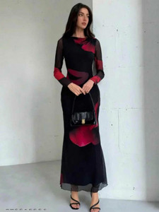 SPIVOZ Women Bodycon Red Maxi/Full Length Dress