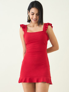 AAYU Women Bodycon Red Mini/Short Dress