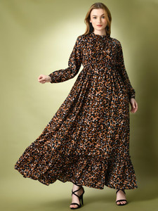 OTABU Women Gown Multicolor Maxi/Full Length Dress