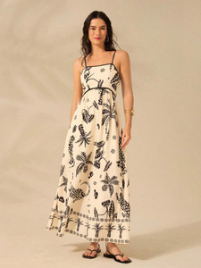 Sheetal Associates Women Fit and Flare White, Black Maxi/Full Length Dress
