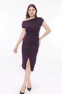 Komurr Women Bodycon Purple Ankle Length Dress