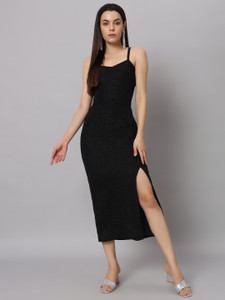 INFITROB Women Bodycon Black Midi/Calf Length Dress - Buy INFITROB Women  Bodycon Black Midi/Calf Length Dress Online at Best Prices in India |  Flipkart.com
