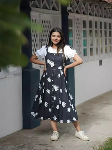 Rebikatrendz Women Two Piece Dress White Midi/Calf Length Dress