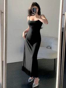 HouseOfCommon Women Bodycon Black Maxi/Full Length Dress