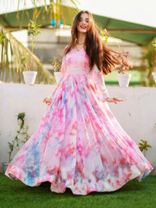 Rudramani Fab Women Maxi Multicolor Full Length Dress