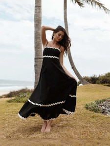 Honky Tonky Women Maxi Black Full Length Dress