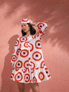 Pink Paprika By SASSAFRAS Women Fit and Flare Red Above Knee/Mid Thigh Length Dress