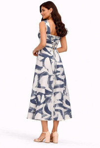 Seher Threads Women Fit and Flare White Below Knee Dress