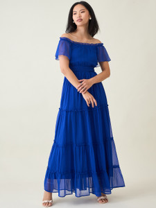 AAYU Women Maxi Blue Full Length Dress