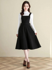 BHUTAIYA Women Two Piece Dress Black Midi/Calf Length Dress