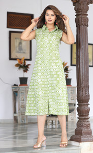 RD Fab Women Maxi Light Green Midi/Calf Length Dress