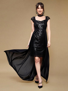 Miss Chase Women Maxi Black Full Length Dress