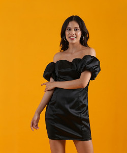 Globus Women Bodycon Black Mini/Short Dress
