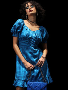 Tokyo Talkies Women Peplum Blue, Dark Blue Above Knee/Mid Thigh Length Dress